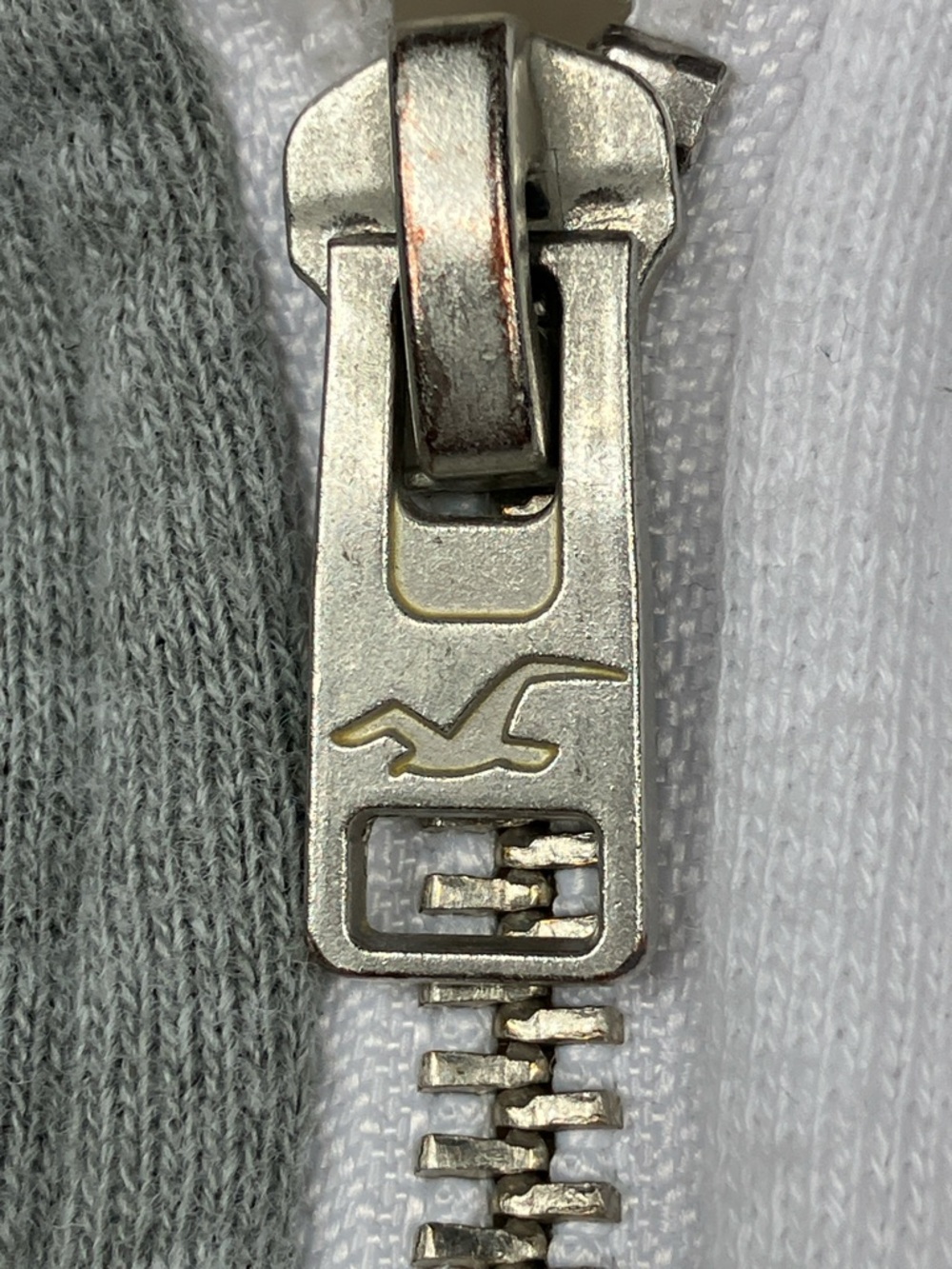 🦅Hollister 2-Tone Cropped Zip Hoodie - Gray & White 📦discounted shipping📦 - Picture 4 of 9